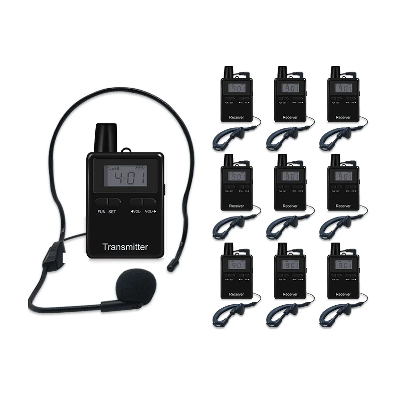 2025 venda quente função repetidora portátil vhf uhf rádio walkie talkie sistema de guia turístico sem fio