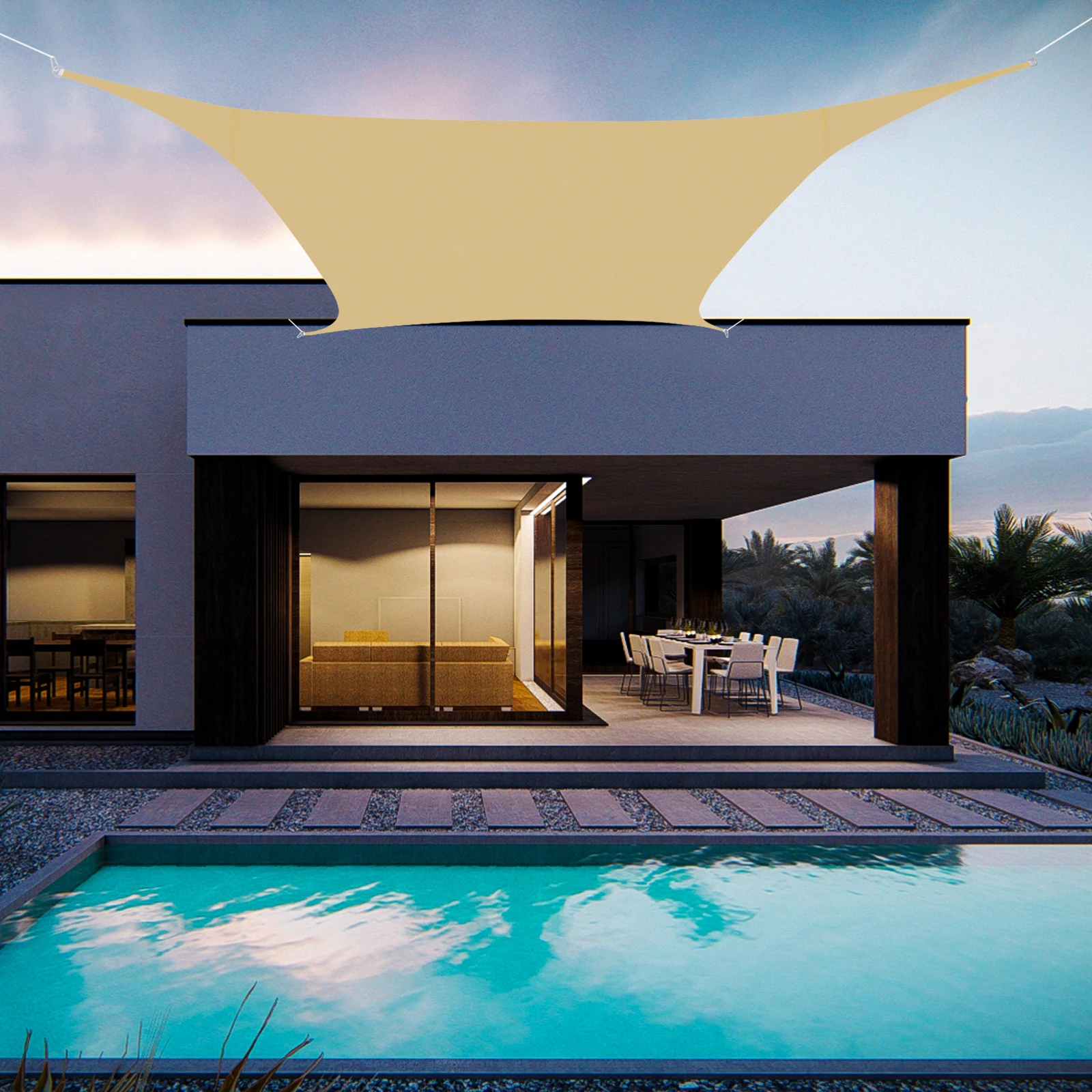 Rectangle Sun Shade Sail 4*6m  - đánh giá và giá Sun Sail Shade