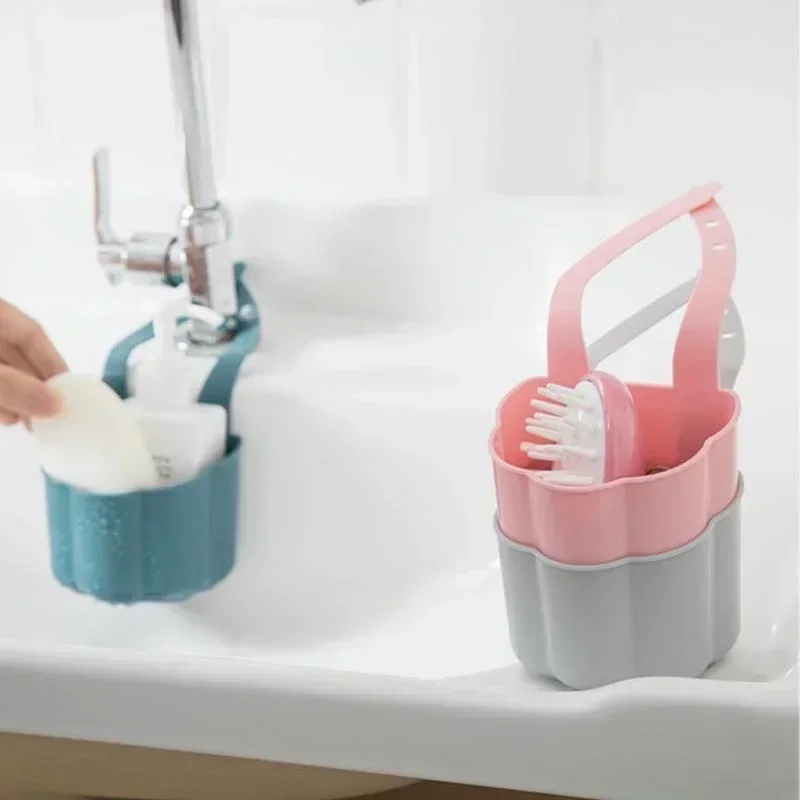 Kitchen Sink Holder Sink Drain Basket Bathroom Soap Sponge Holder Hanging Storage Basket Kitchen Accessories