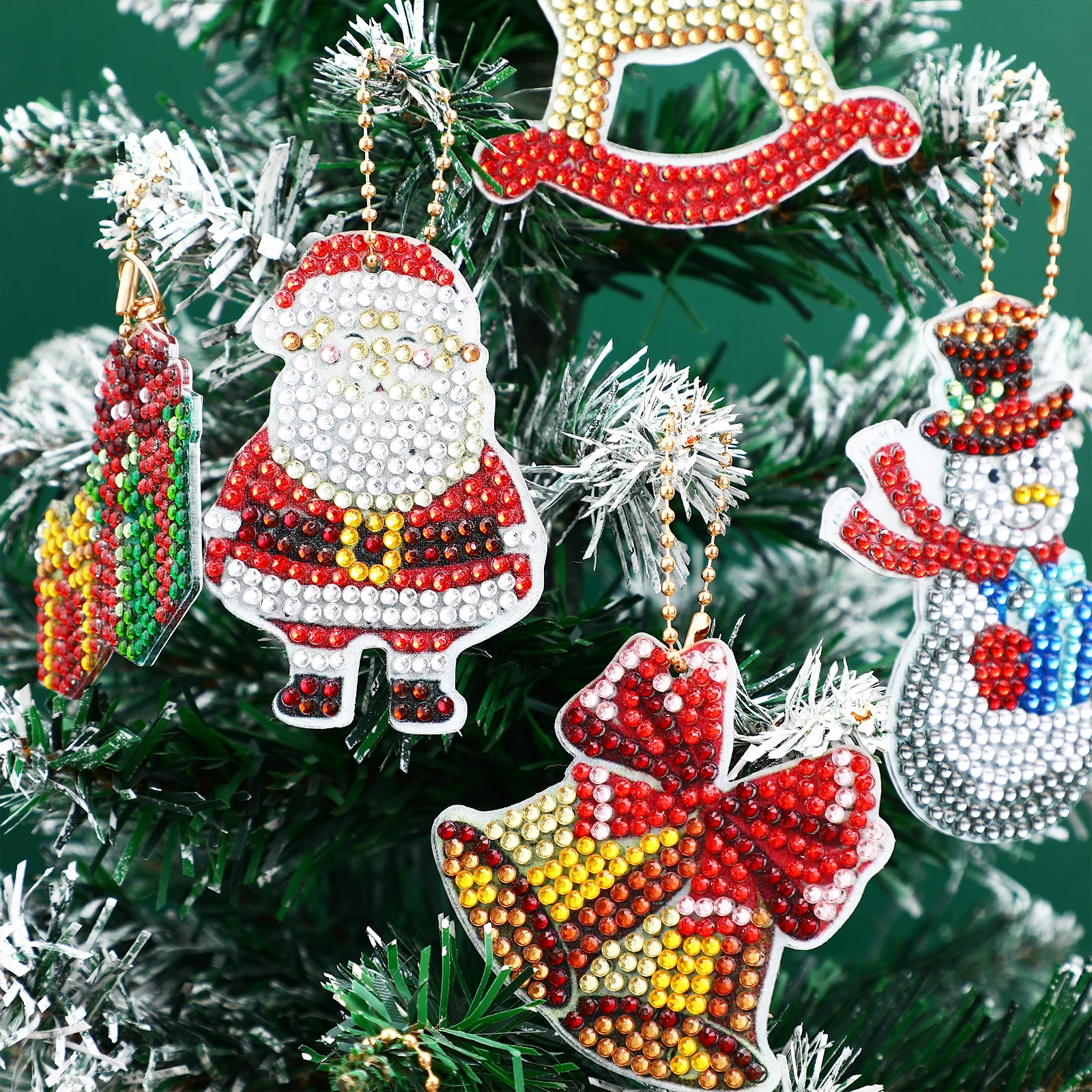 

Diamond Art Keychain Diamond Arts Crafts Kits Christmas Crafts Ornaments Dotting DIY Gifts for Adults Holiday Mosaics