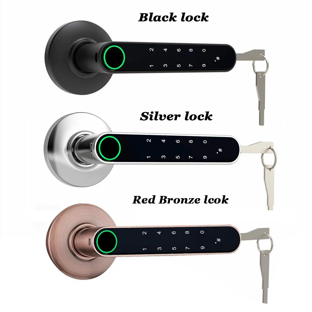 Digital lock Tuya Smart Phone APP Bluetooth Lock Smart door lock Dynamic code Unlock log Wooden Door Lock handle