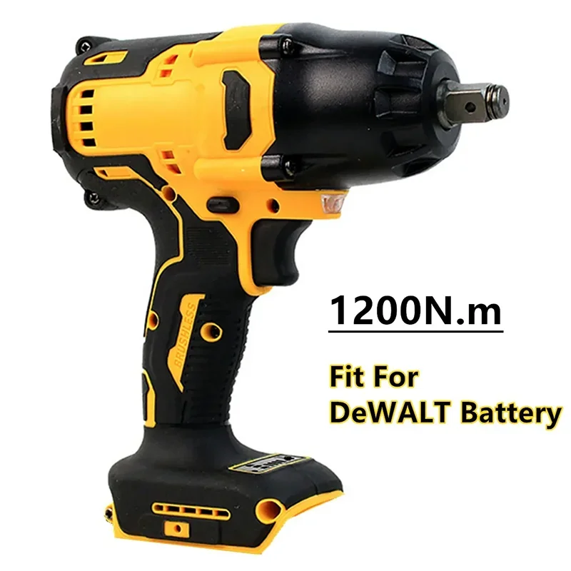 1200N.m Brushless Impact Wrench 1/2" Cordless Electric Driver Removal Car Wheel Repair Power Tools Fit for Dewalt 20V Battery