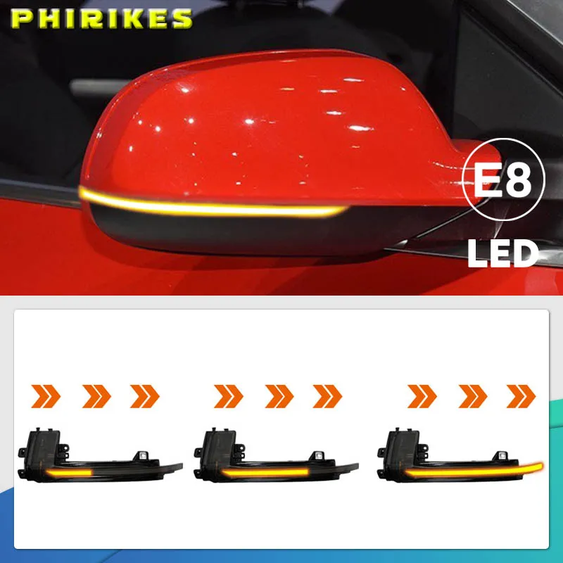 2 Pieces for Audi A4 A5 S5 B8.5 RS5 RS4 Dynamic Scroll LED Turn Signal Light Sequential Rearview Mirror Indicator Blinker Light