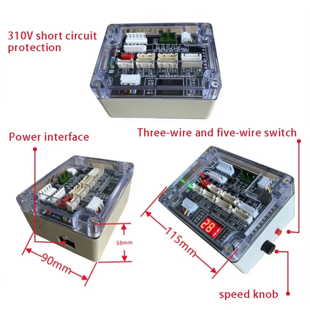 AAAN-Five-Wire DC Fan DC Fan Driver Board Universal DC Fan Detector DC Fan Driver Board 5-Wire DC Motor DC Fan EU Plug