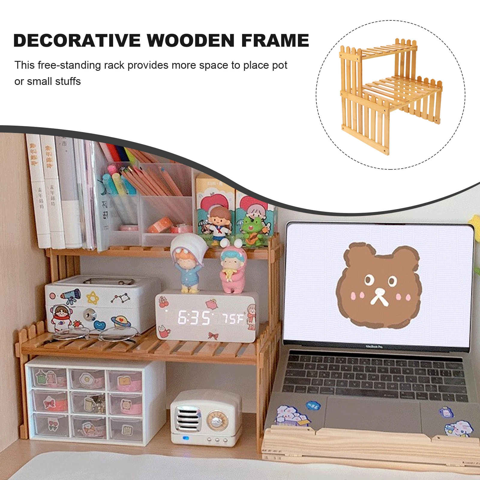 мини-деревянная подставка для цветочного горшка