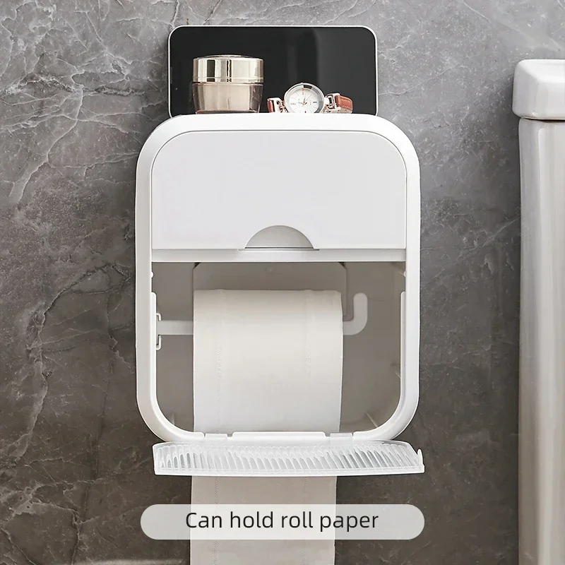 1 tissue dispenser, wall mounted tissue holder, toilet tissue box, waterproof storage rack, suitable for toilets and bathrooms