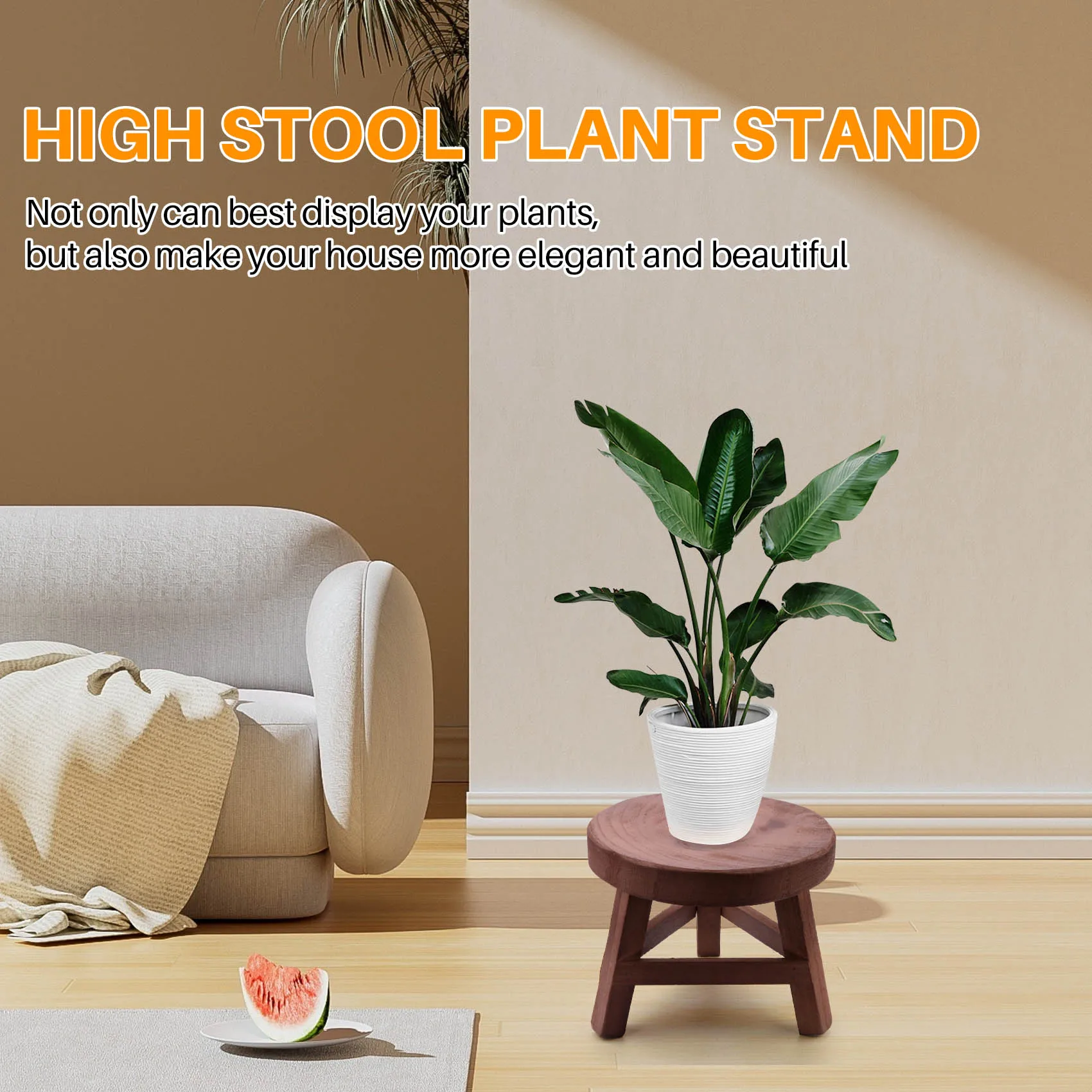 Wooden Plant Stand, High Stool Plant Stand Multi-Function Flower Pot Holder, for Gardening Decoration Living Room