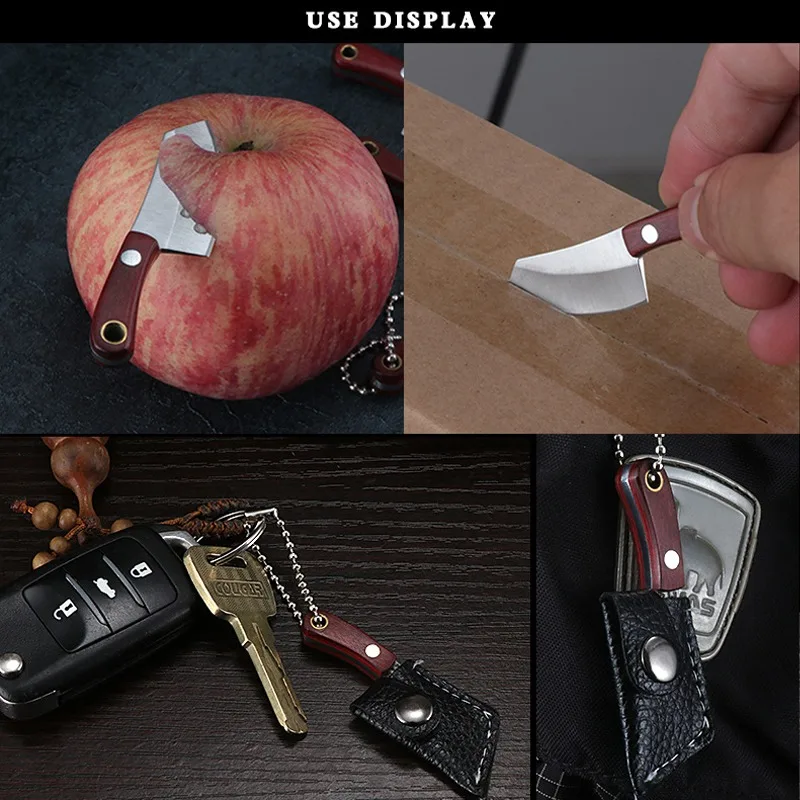 4pcs Mini Knife EDC Outdoor Kitchen Knife Sharp Meaning Money Knife Open Express Knife Pocket Cut Fruit Hanging Knife Gift