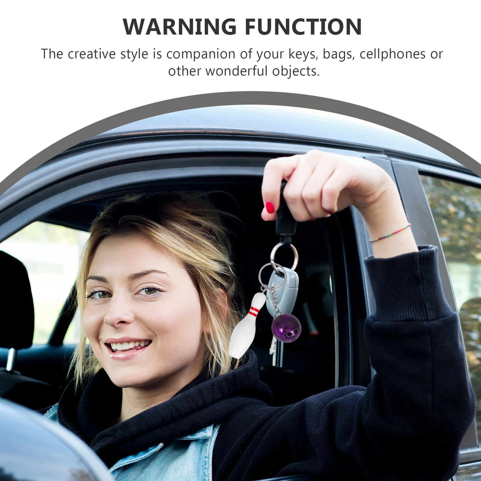 

8 pcs 7X3Cm Bowling Ball Keychain Plastic Pendant For Bag Backpack Key Holder Decoration Gift Hanging Ornament Team Sports