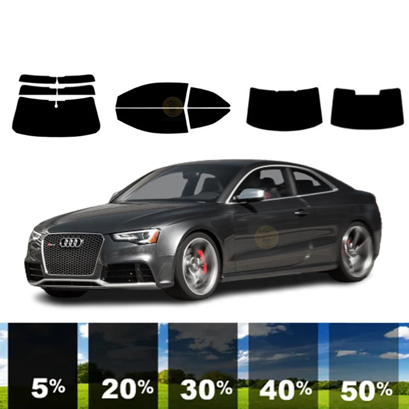 

precut Removable Window Tint Film For Car 100% UVR 5%-35%VLT Heat Insulation Carbon ﻿For AUDI RS5 2 DR COUPE 2009-2015