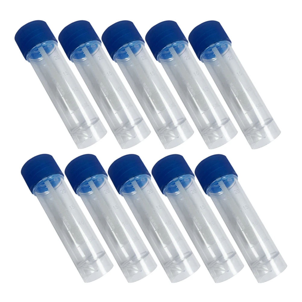 

50pcs Sampling Cup Plastic Specimen Container Leak Proof Spiral Cover for Laboratory Testing Urine Liquid Sample