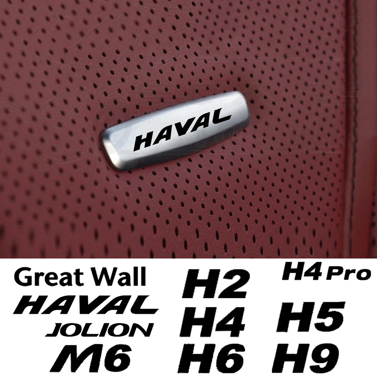 Car Seat Headrests Sticker Tuning Badges Metal For GWM Haval F5 F7 F7x H2 H2s H4 H5 H6 H7 H9 Jolion WEY H4 pro Car Accessories