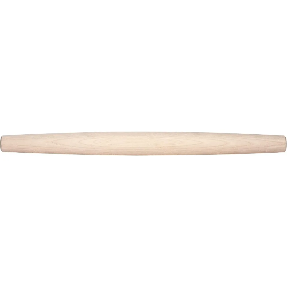

maple wood baking and pastry french rolling pin for pizza, pie, cookie dough roller, and more, 20.5" long x 1.75" diameter (coo