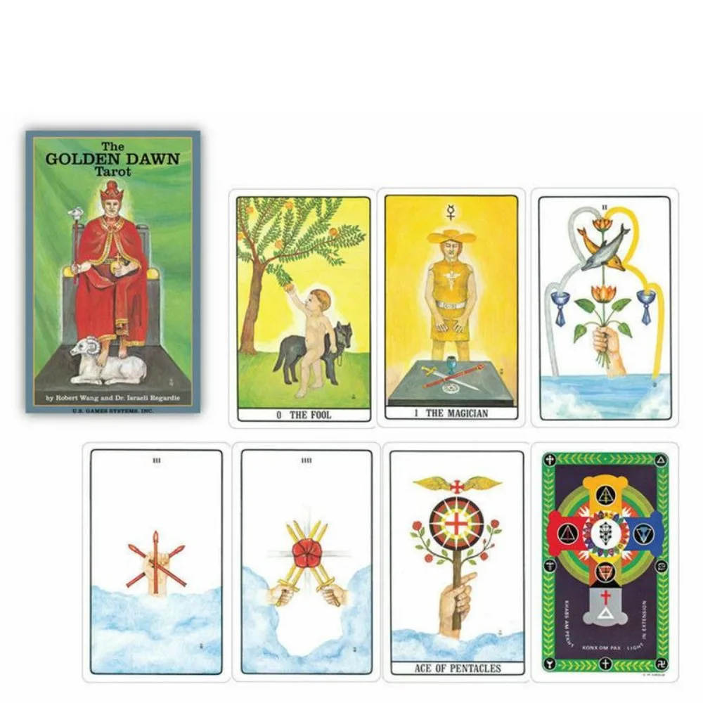 Golden Dawn Tarot 78 Divination Cards Set Deck Oracle Card Family Party Playing Cards Board Game