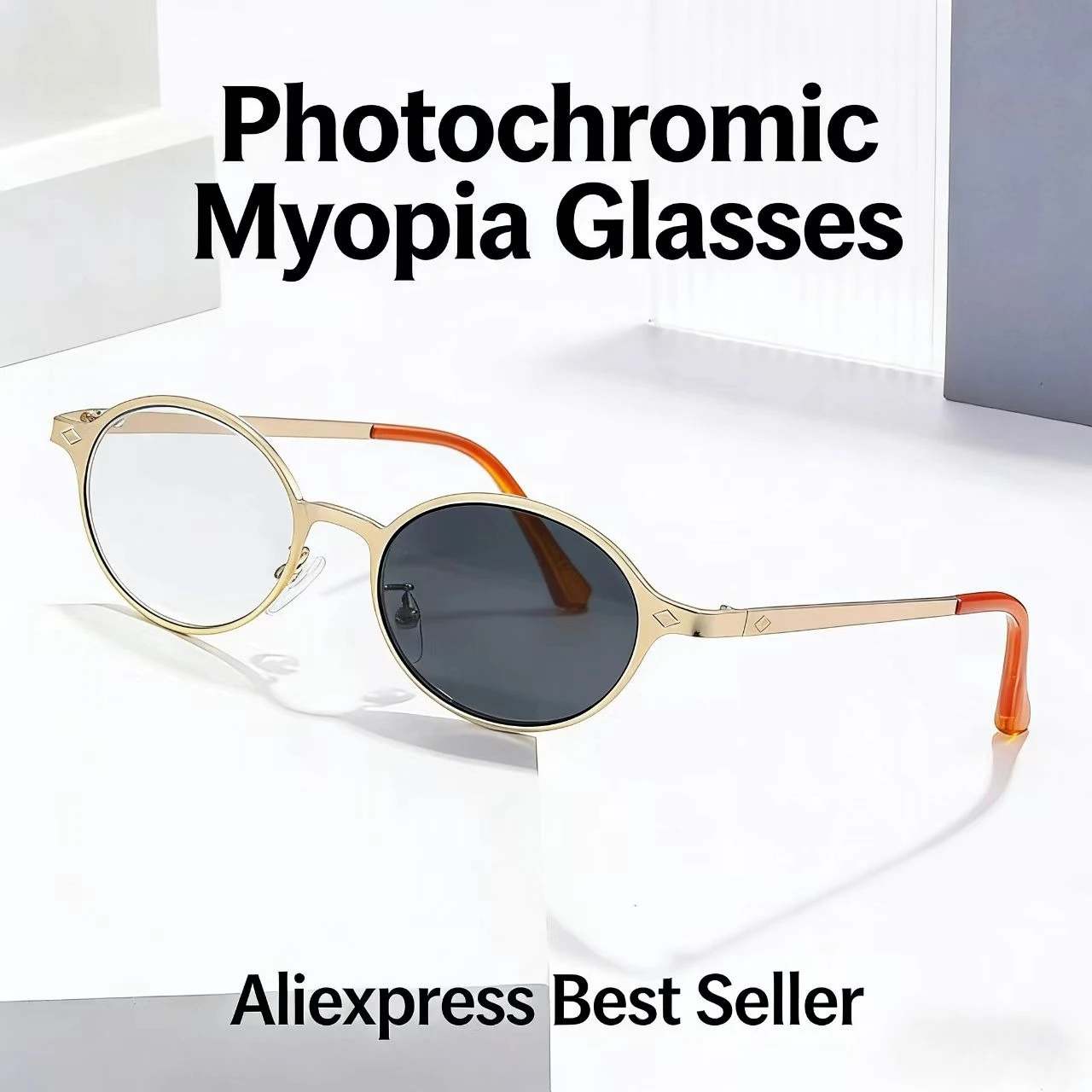 

Photochromic Blue Light Blocking Prescription Glasses Vintage Retro Fashion Eyeglasses for Men Women-1.0-1.5-2.0-2.5-3.0-3.5-4.0