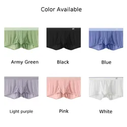 Men Ice Silk Boxers Open Fly Pouch Panties Bullet Separation Scrotum Physiological Underpant Breathable Short