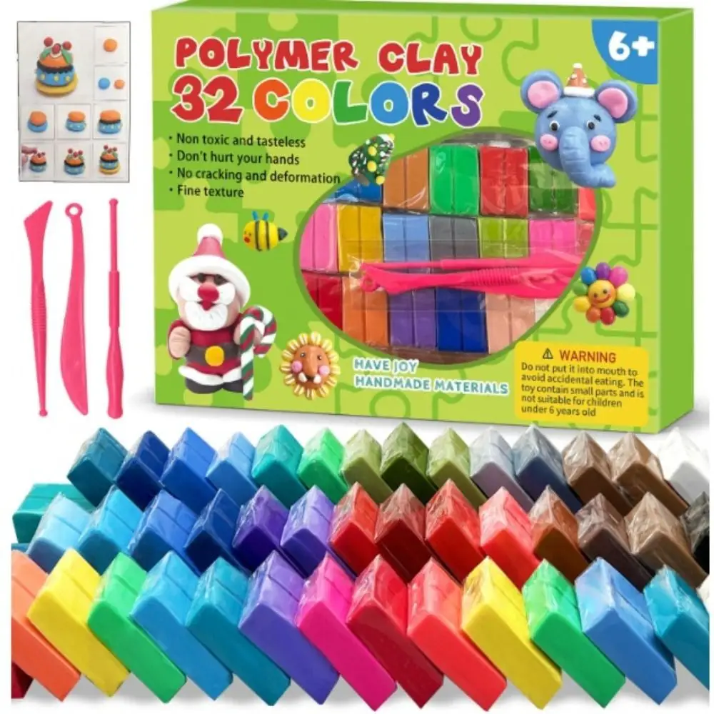 Blocs créatifs en argile polymère 24/32 couleurs, bricolage avec outils, four, cuisson, argile, cadeau coloré, moulage, pâte à modeler