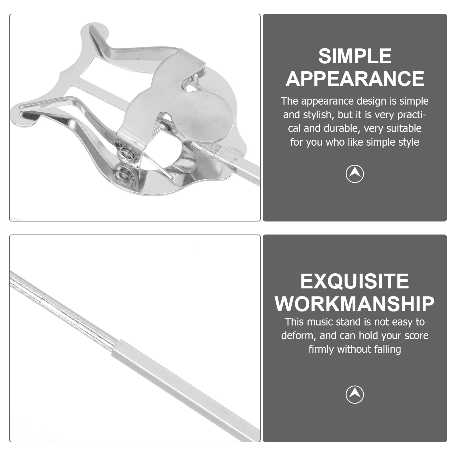 

Portable Sheet Music Clip Holder Guitar Horn Tuba Clamp-on Lyre Durable Iron Universal Rack Lightweight Easy Carry Practical