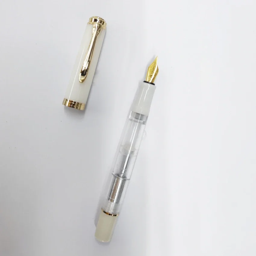 Creative ADMOK M400 Acrylic Piston Fountain Pen Gold Clip Soft Smooth No.5 Schmidt Nib Inking Students Writing Gift Pen