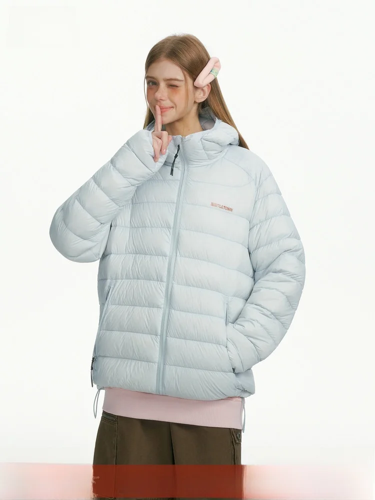 

Beetle Town 90 White Du down Lightweight ort Padded Jaet Women's Winter Warm Coat Casual Loose Fit Zipper Closure