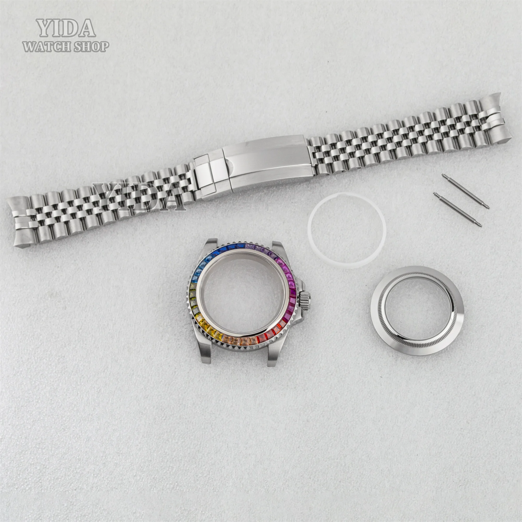 40mm-nh35-diamond-case-watch-band-strap-stainless-steel-glass-back-watch-parts-for-sub-gmt-nh36-mechanical-movement-accessories