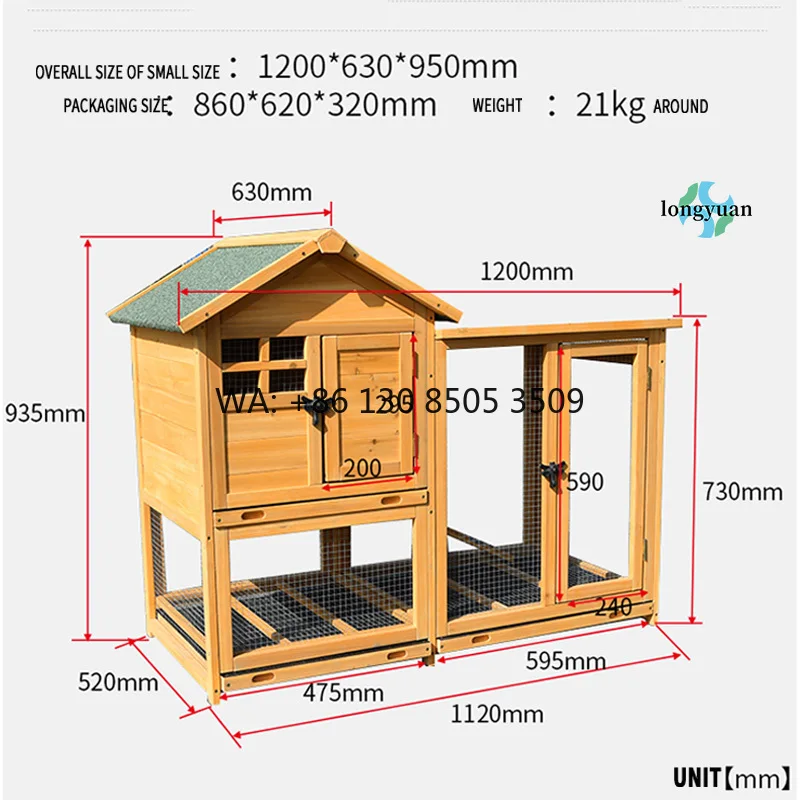 

Wholesale Modern 2-Story Wooden Rabbit Hutch Stable Gray Asphalt Roof Commercial Multi-Pet Breeding Cage