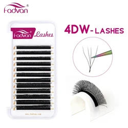 Fadvan 4D W Lashes Black 4D Premade W Fan Lash Extensions 0.07 C/D Natural Soft Volume W Style Eyelashes