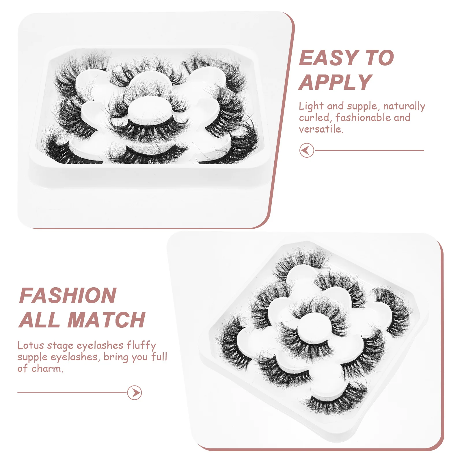 5 Par Długich, Puszystych Sztucznych Rzęs Precyzyjne Wykonanie Trwałe Sztuczne Rzęsy Przedłużane Prezent Sztuczne Rzęsy Przedłużane