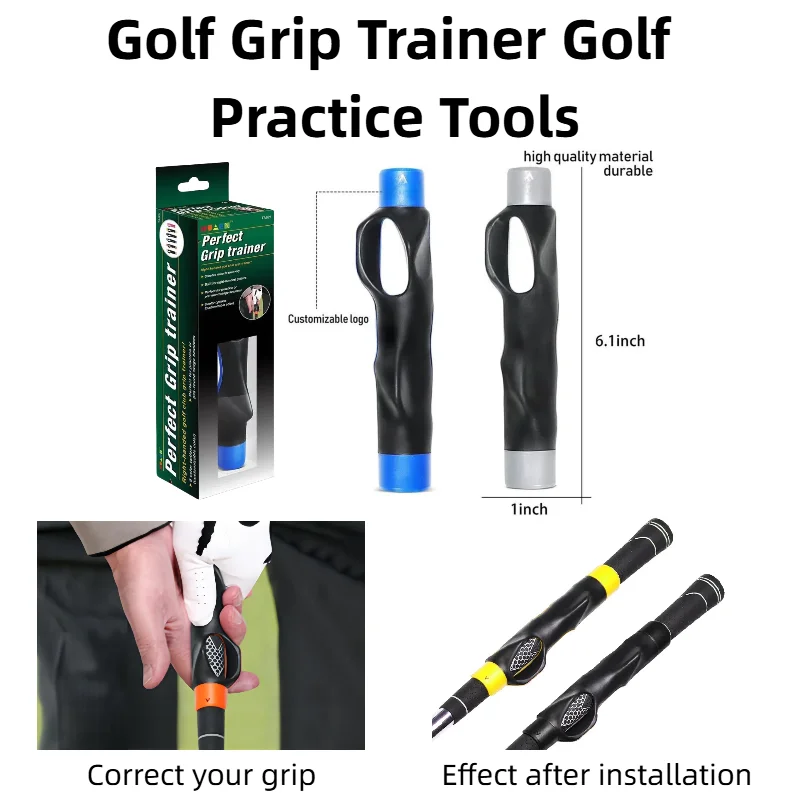

Golf Grip Trainer - Left/Right Hand Practice Aid Swing Grip Corrector Golf Club Handle for Perfect Swing Training Tools