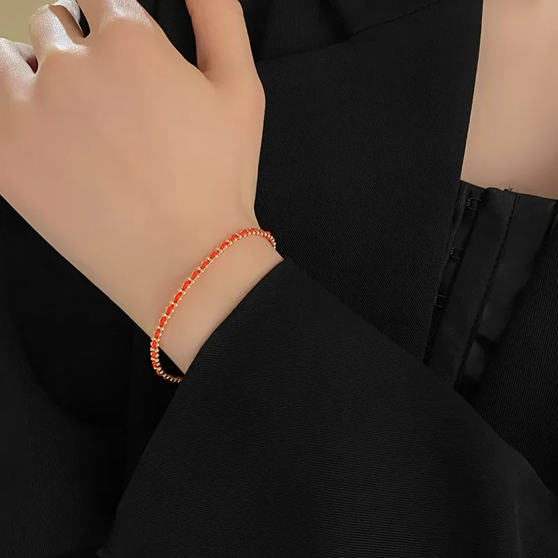 Fashion Jewelry Vintage Temperament Red Bracelets For Women Female Gifts Simply Design Accessories 2025 Trend New Hot Sale