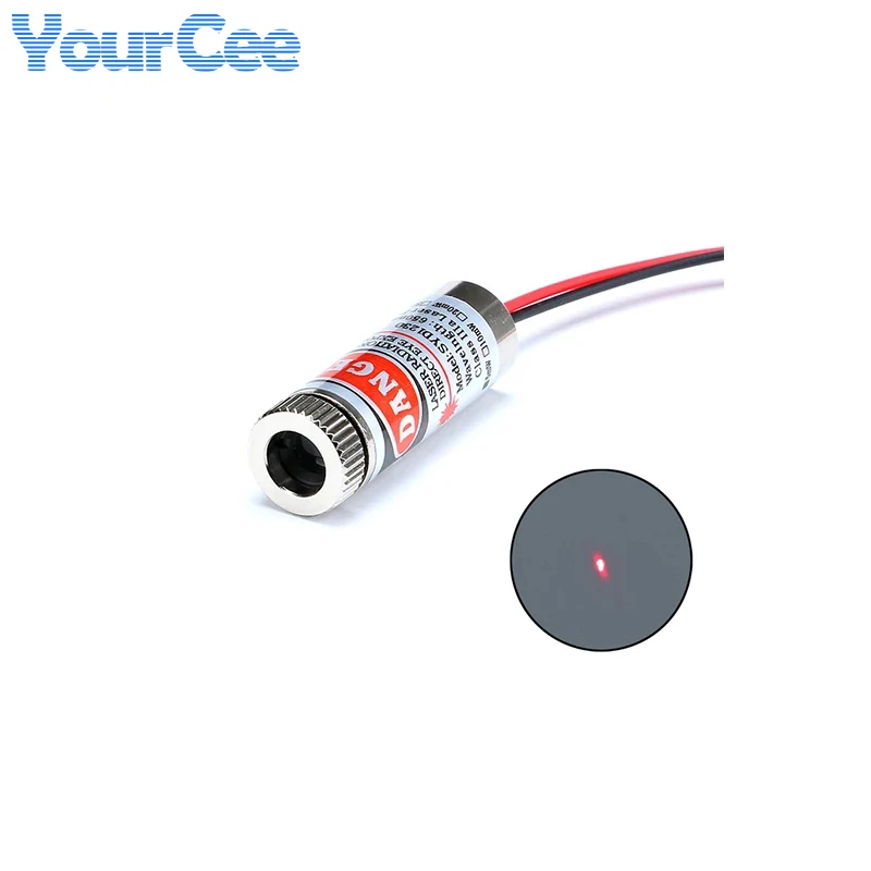 2pcs 650nm 5mW Red Point/Line/Cross Laser Module Head Glass Lens Focusable Focus Adjustable Laser Diode Head Industrial Class