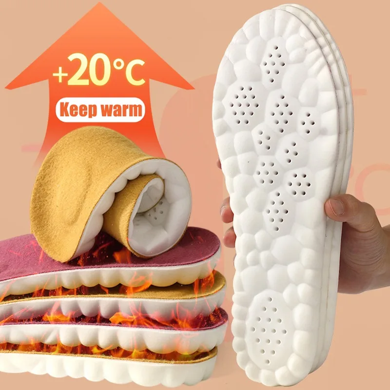 

Women Men Winter Heat Constant Temperature Insoles Warm Velvet Antibacterial Deodorant Comfortable Breathable Sports Shoes Peds