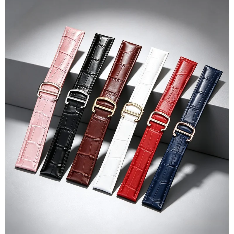 Cow Leather Watch Strap for Solo Tank Key London West Cheetah Men Women Crocodile Pattern Genuine Leather Watchband 16mm22mm20mm