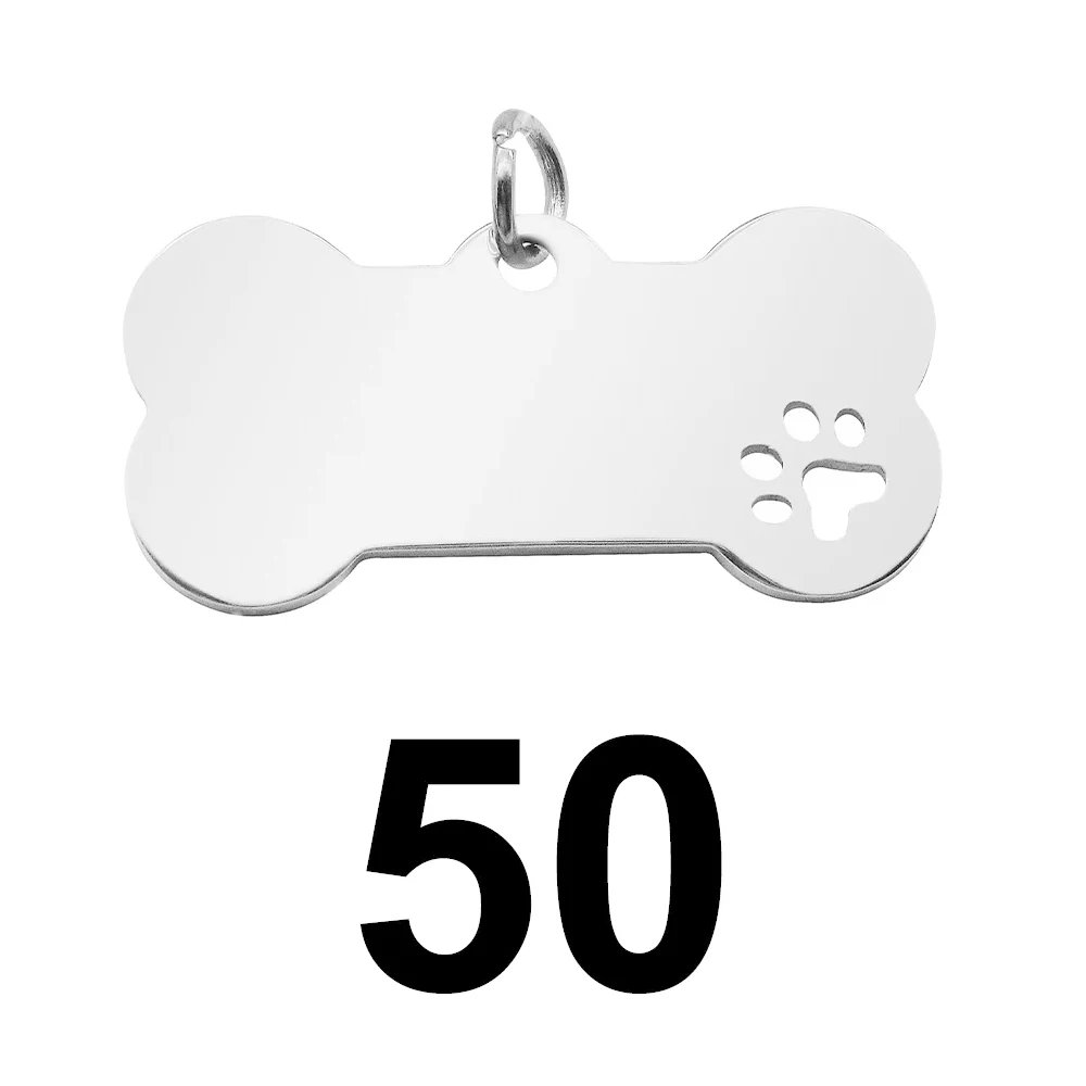 Personalization customize DIY 50pcs silver  Stainless Steel tag