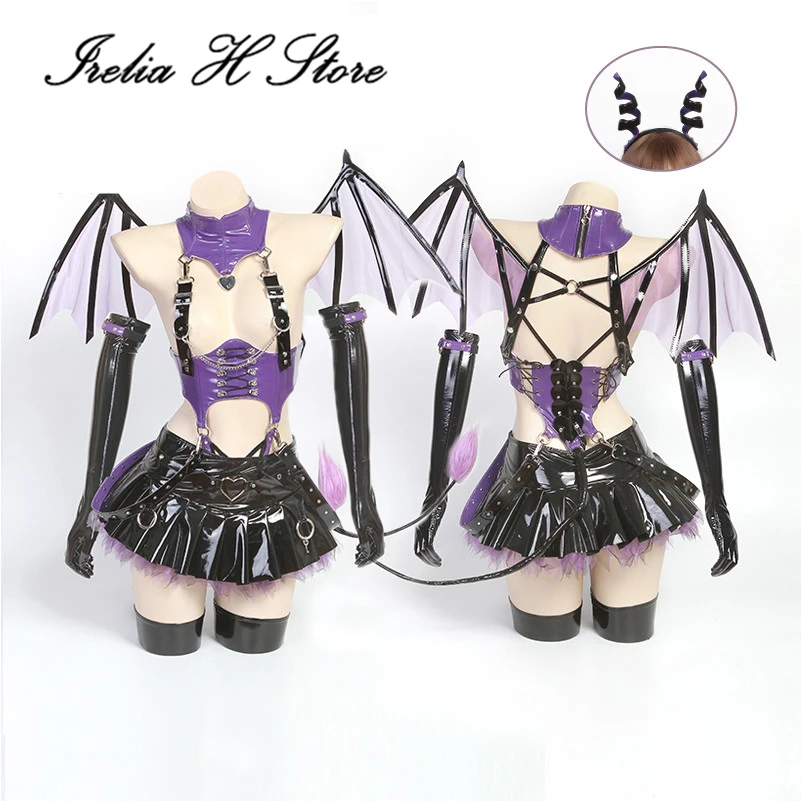 Irelia H Store Succubus Rabbit Little devil Sexy lingeries Cosplay shoot dress style leather Halloween Punk sexy Dress image 2
