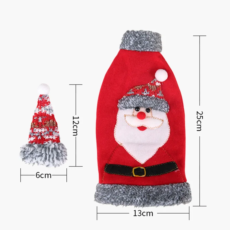 Christmas Wine Bottle Cover Merry Christmas Decorations For Home 2024 Christmas Ornament New Year 2024 Xmas Navidad Gifts