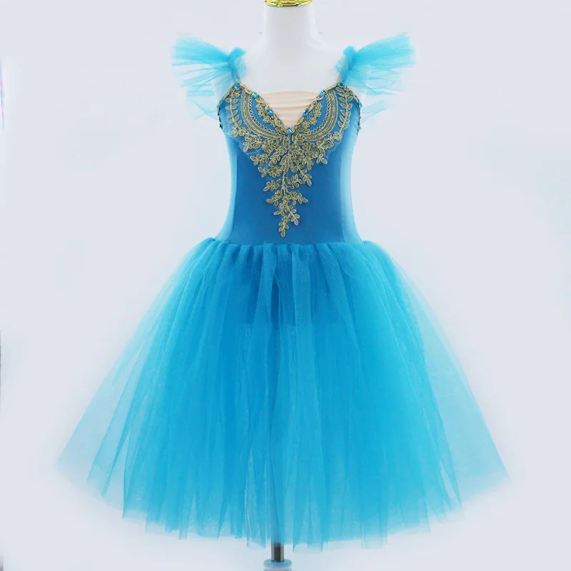 Robe de Ballet blanche longue Tutu de Ballet romantique Ballet professionnel ballerine du lac des cygnes Femme enfants filles Costume de Ballet féerique