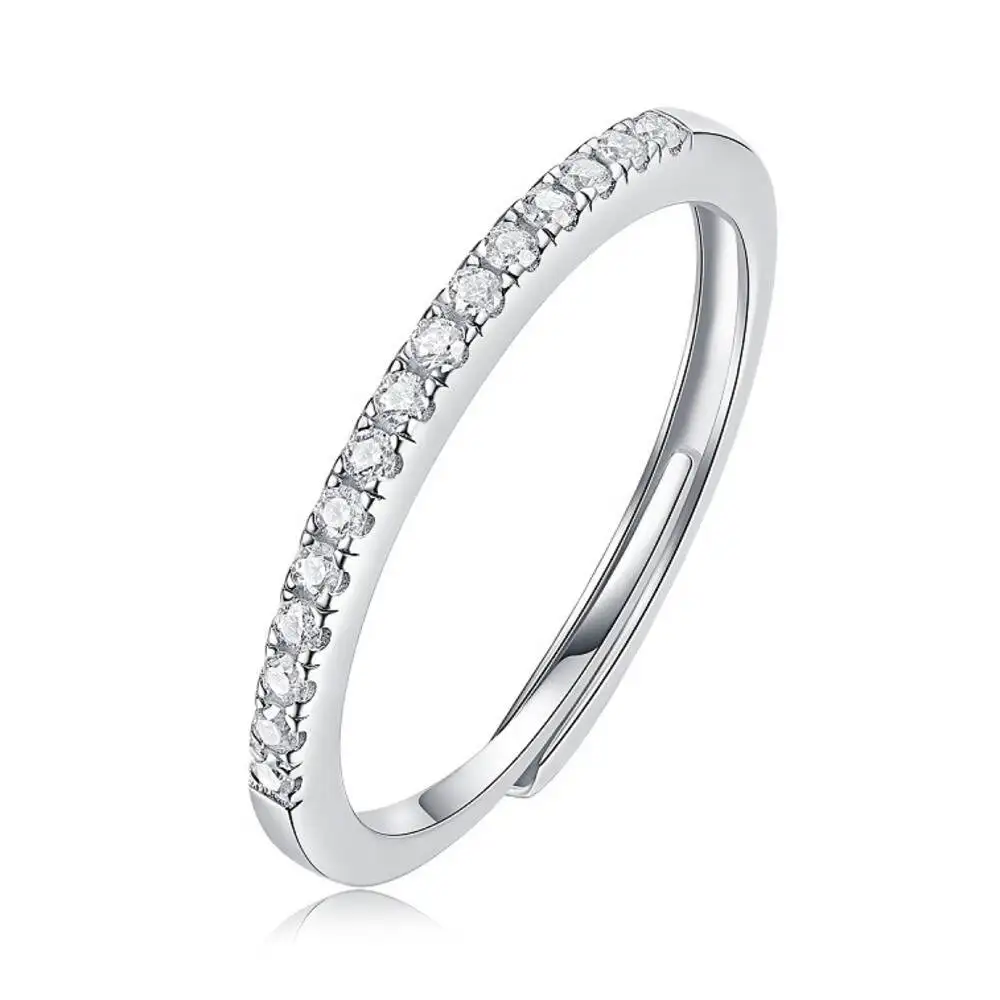 925-sterling-silver-half-eternity-thin-adjustable-band-d-vvs1-moissanite-stackable-wedding-fine-jewelry-for-women