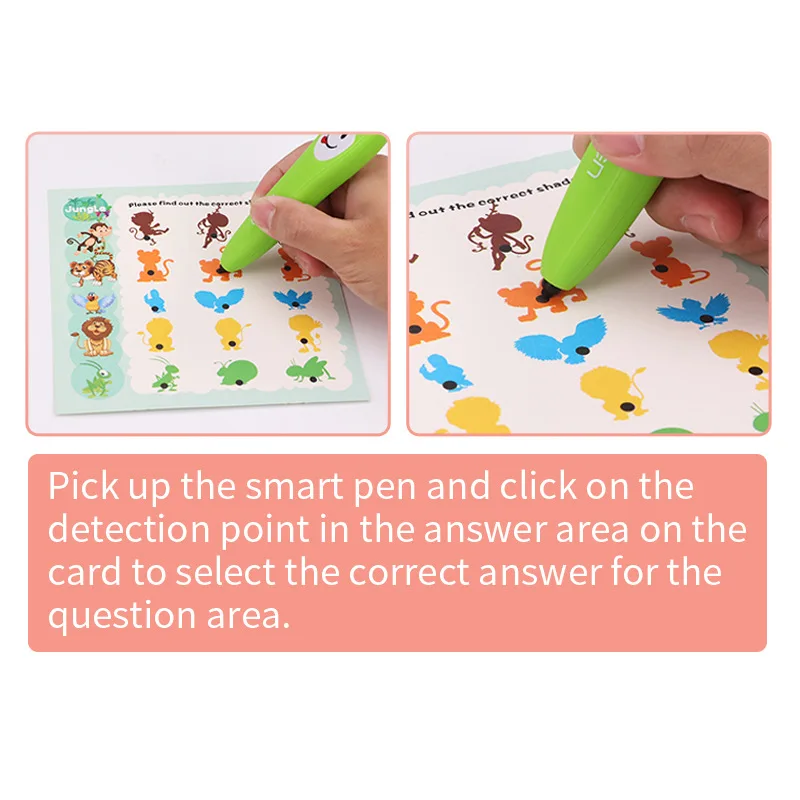 Montessori Inglês Reading Pen com Cartão para Crianças, Aprendendo Máquina, Bom Senso Cognitivo, Brinquedo Educativo, Presentes para Meninos e Meninas