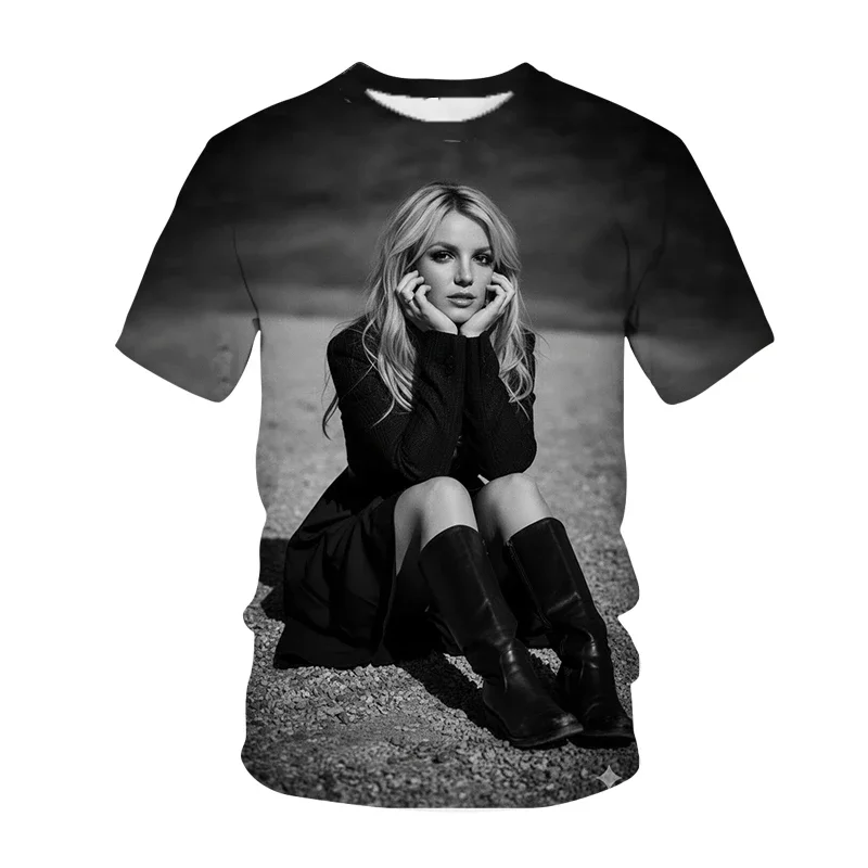 Britney Spears Singer 3D Print T-Shirts Men Women Casual Short Sleeve T Shirt Tops Y2K Harajuku Oversized Tees Men's Clothing