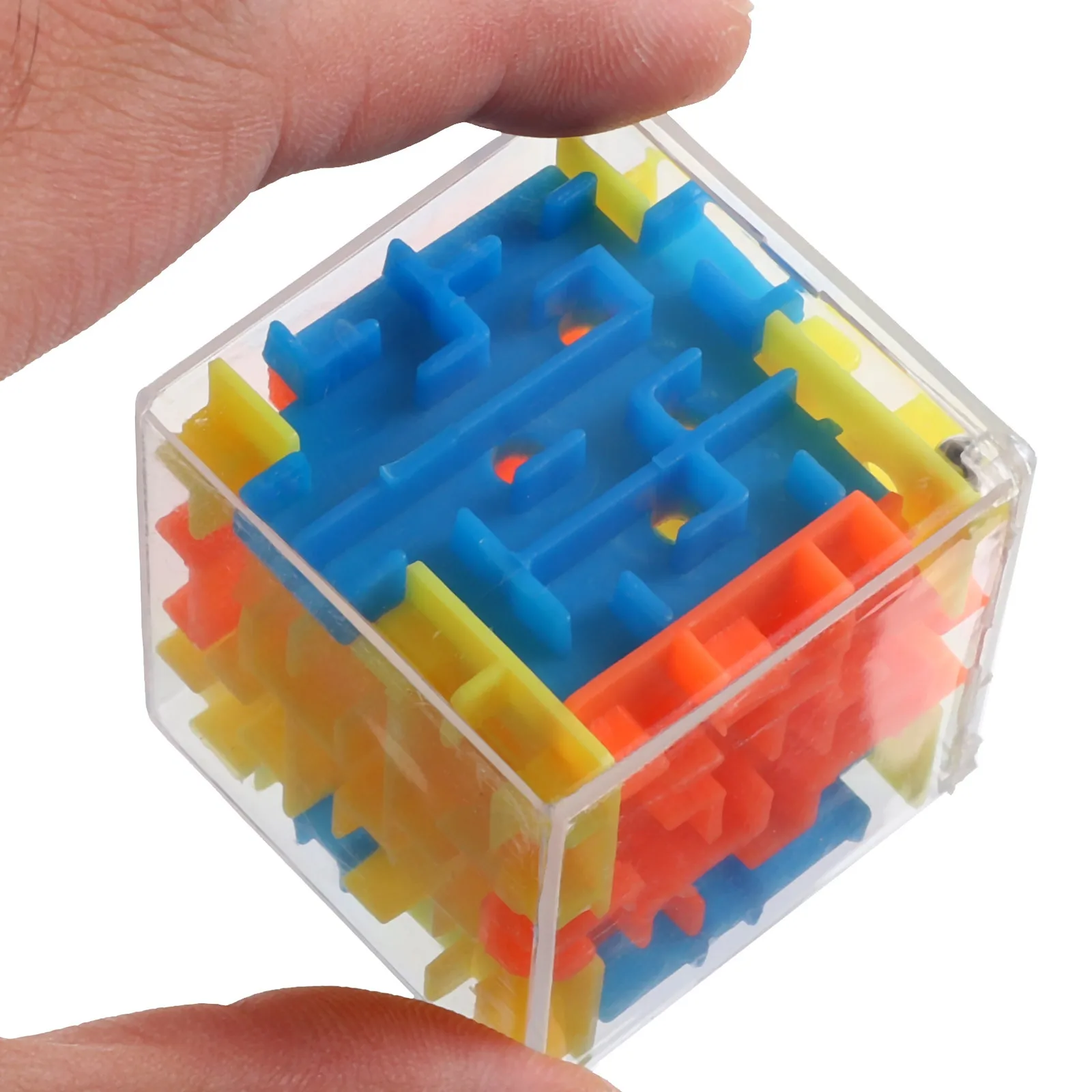 Labirynt Kostka Puzzle Mały Plastikowy Labirynt 3D z Koralikami Edukacyjny Rozwój Poznawczy Trening Równowagi Przenośna Gra z Koralikami