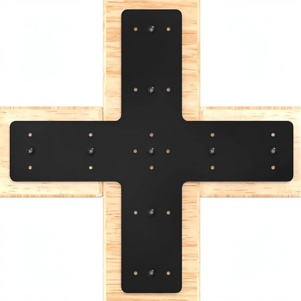 X Shaped Steel Mending Plate Heavy Duty Connector For Pergola Truss Timber Frame Joint Stability Architectural Support Hardware