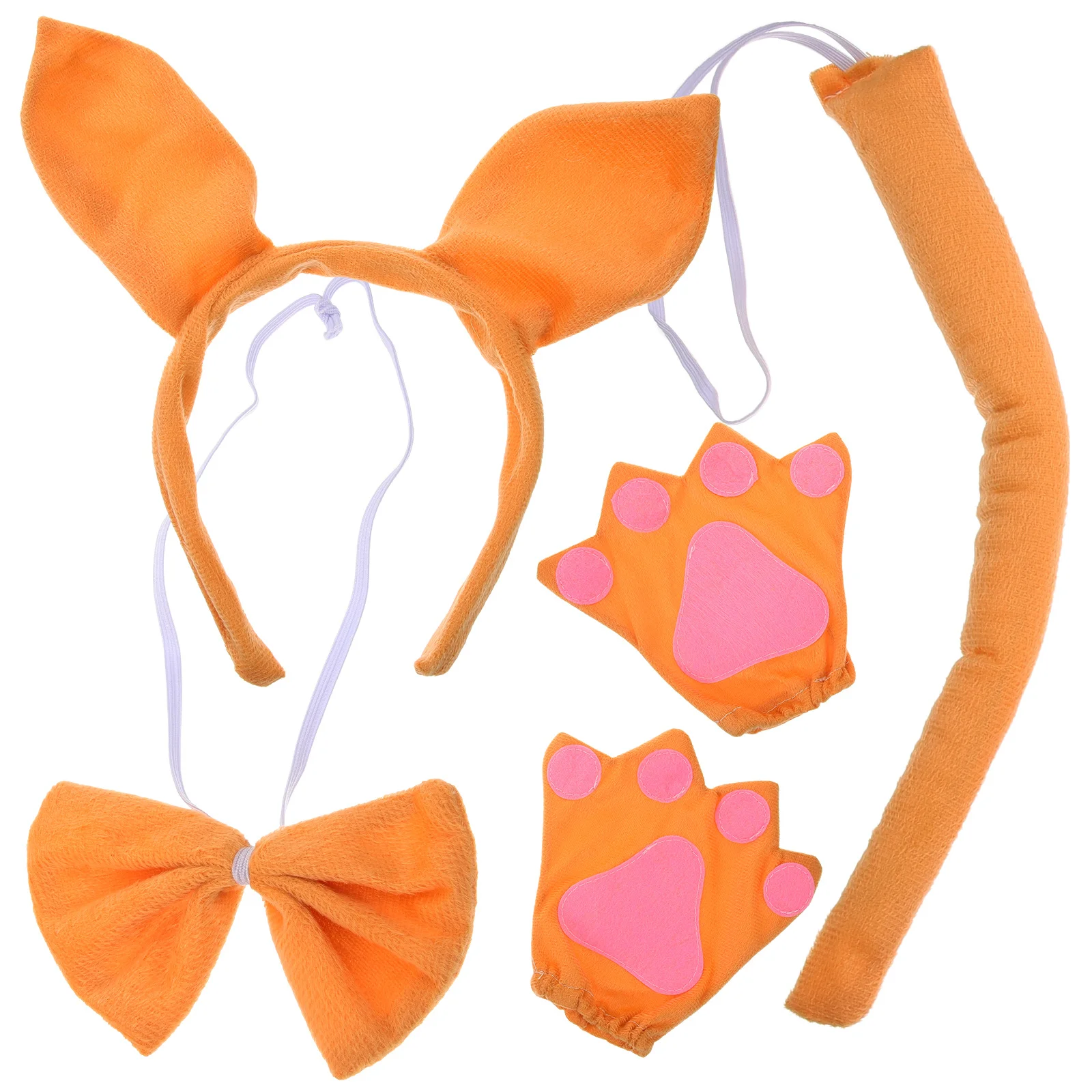 DEARMAMY, 1 Juego, diadema puesta en escena, Kit para perro, sombrero peludo, Sudadera con capucha para mascota, oreja de Animal para niña, accesorio de cola, disfraz de Cosplay