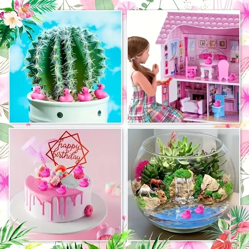10/50 Resin Flamingo Miniature Ornaments—Perfect for Home, Garden, and Outdoor Party Decor