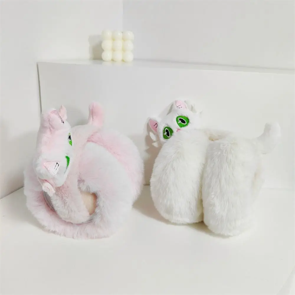 ที่ปิดหูแฟชั่นให้ความอบอุ่นสำหรับแมวพับได้มีแผ่นปิดหูนุ่มคาวาอี้ผ้าปิดหน้าฤดูหนาว