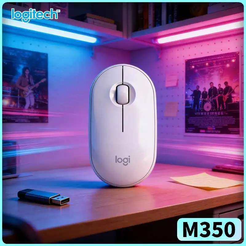 Logitech M350 Ergonomic Quiet Mouse - Comfort Palm Fit, Quiet Operation, Bluetooth Low Energy, 77g Light, Home Work Use