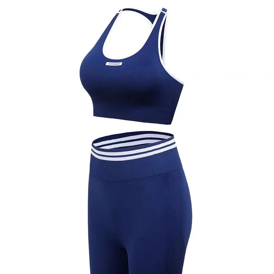 스포츠 브라 피트니스 세트 여성 패션 고급 인터넷 감각 레드 반바지 요가복 투피스 여름 세트