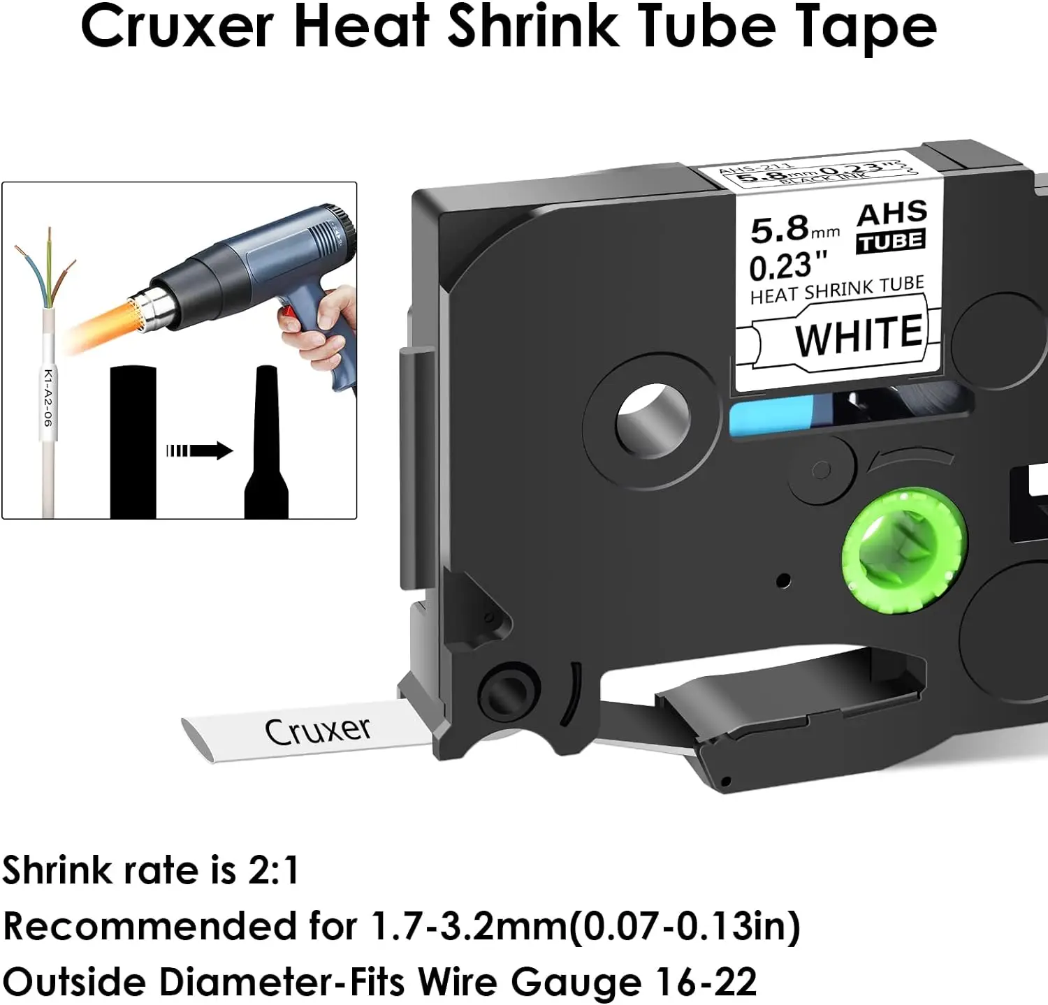 Imagem -03 - Fitas de Tubo Cruxer Heat Shrink Fita para Impressora Brother P-touch Hse231 Hse631 mm mm 12 mm 18 mm 24 mm Pcs