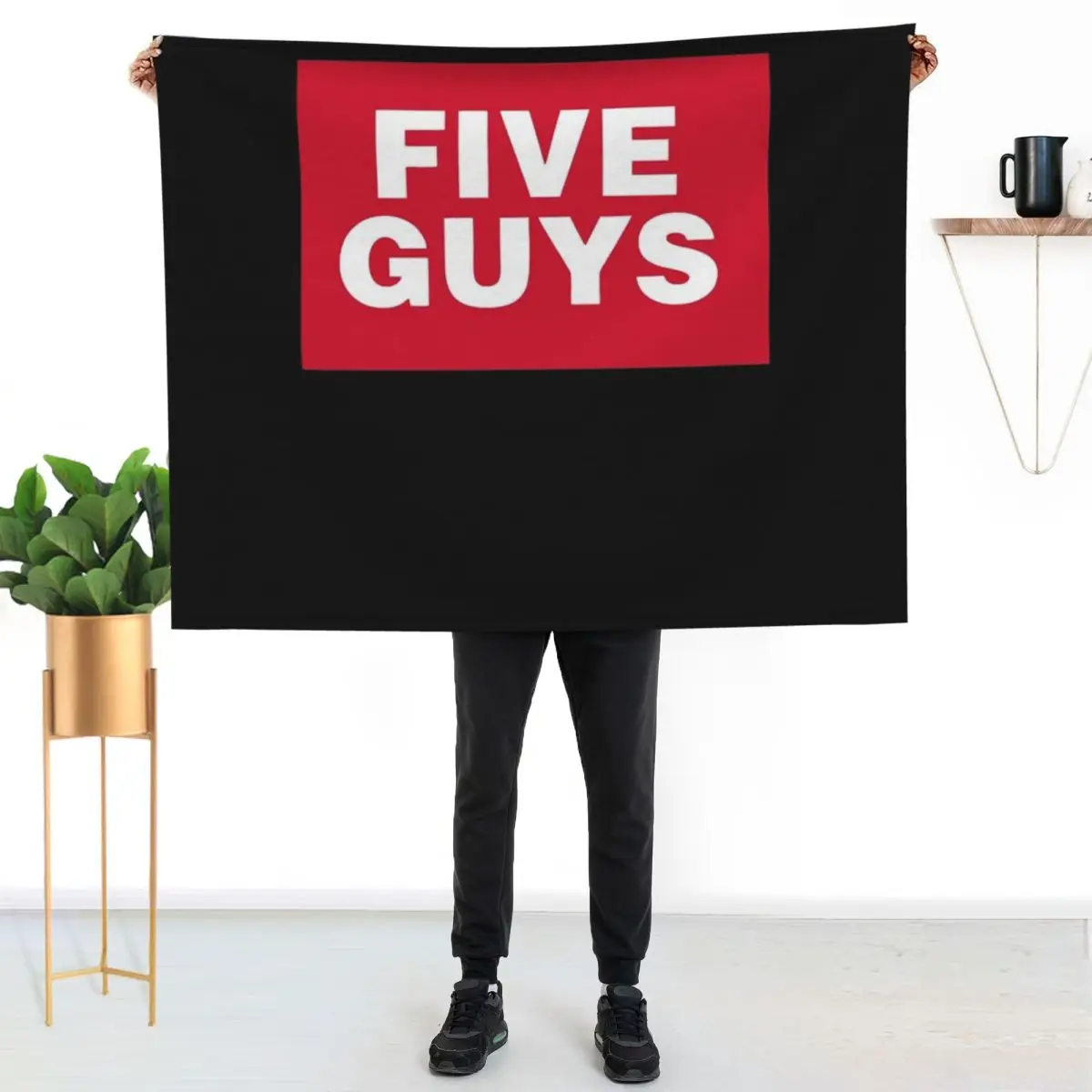 Five Guys Logo Essential Throw Blanket Reusable Durable Soft Blanket for All Seasons