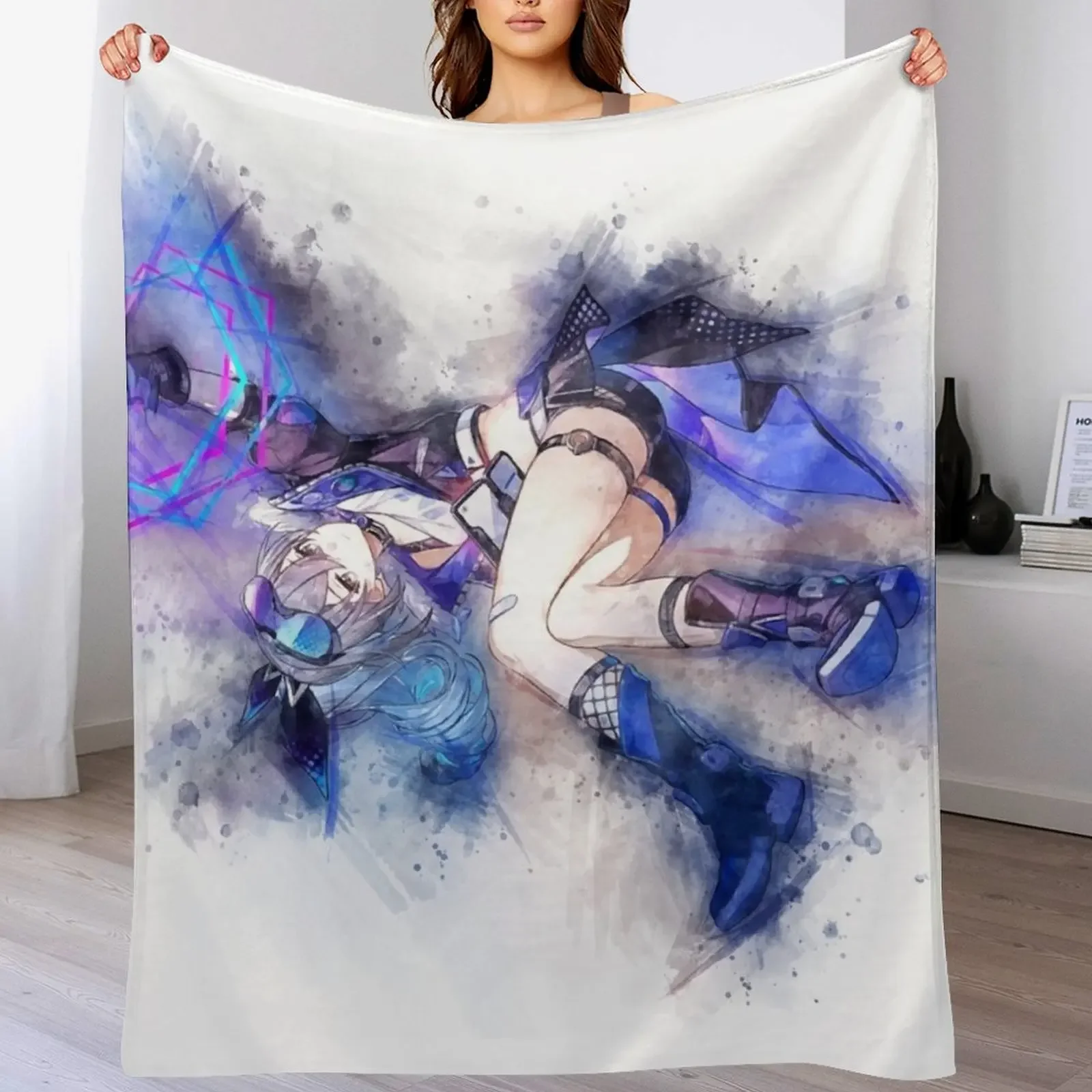 

Silver Wolf - Honkai Star Rail (Watercolor) Throw Blanket Plush Bed For Decorative Sofa Thin Blankets